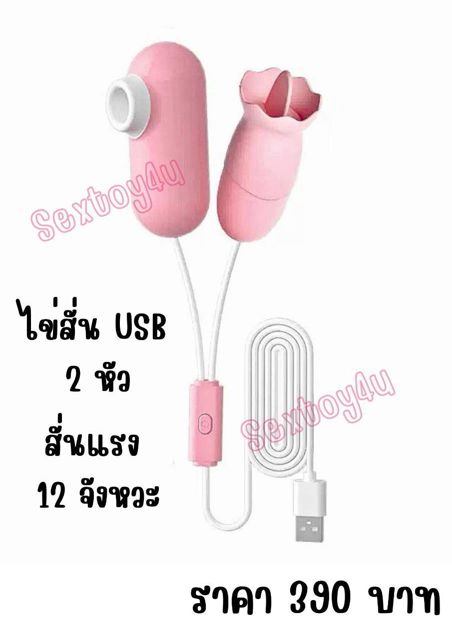 ไข่สั่น USB 2 หัว สั่นแรง 12 จังหวะ